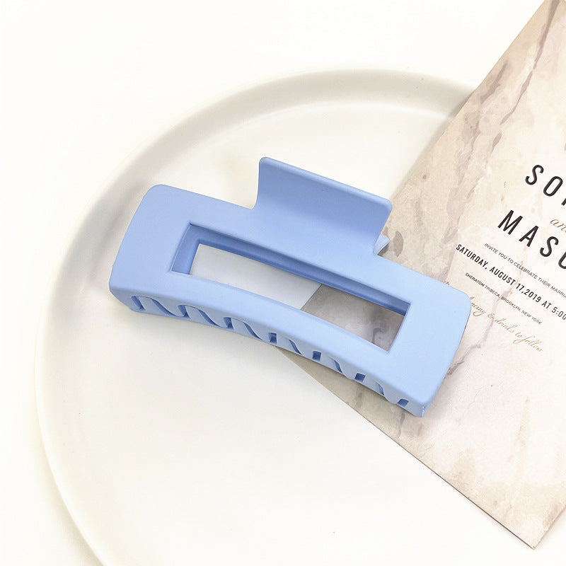 Matte Rectangle Hollow Claw Clip - LightBlue