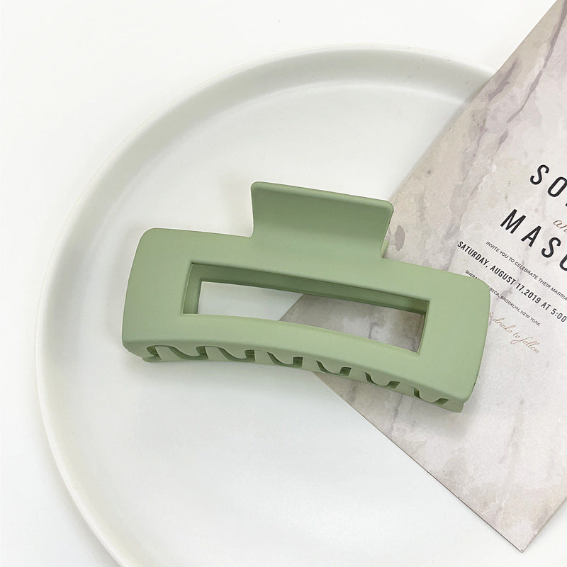 Matte Rectangle Hollow Claw Clip - LightGreen