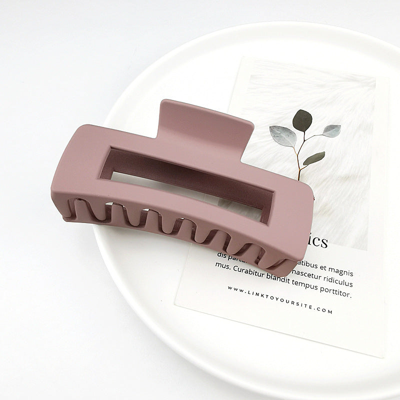 Matte Rectangle Hollow Claw Clip - LightPurple