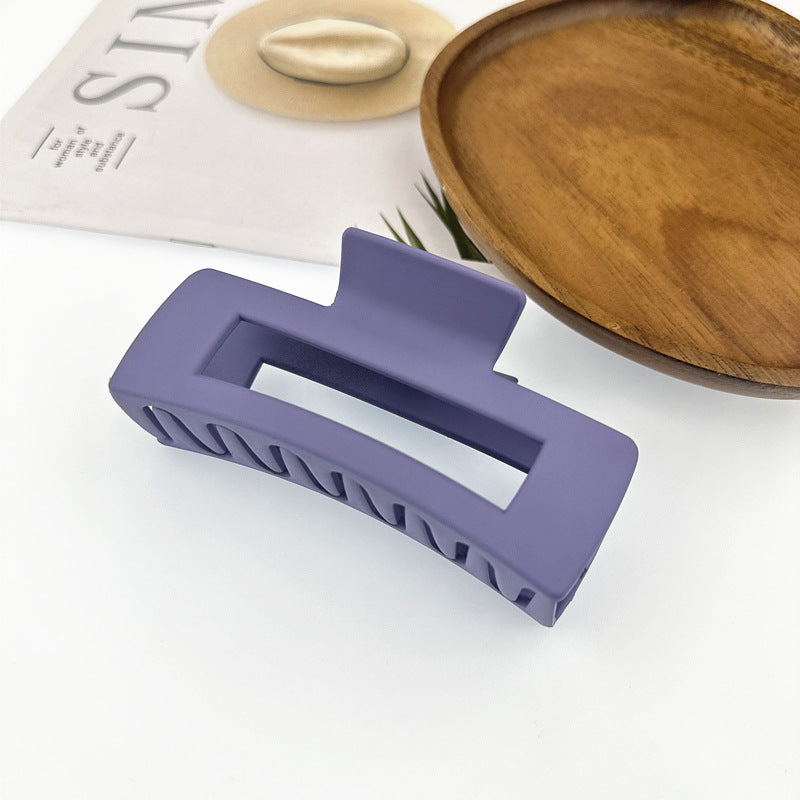 Matte Rectangle Hollow Claw Clip - Purple
