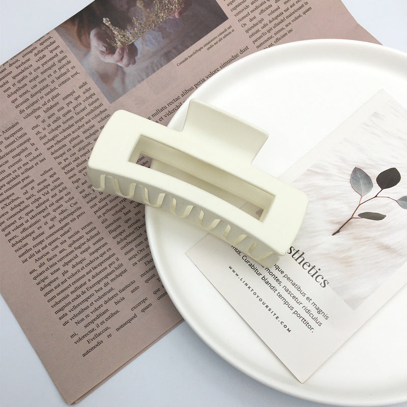 Matte Rectangle Hollow Claw Clip - White