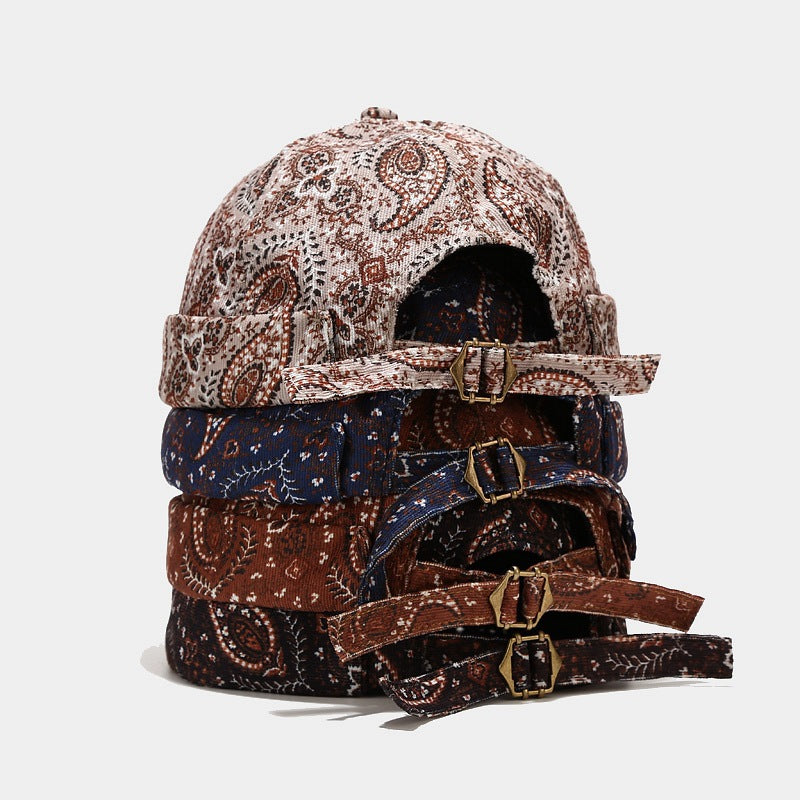 Vintage Paisley Brimless Docker Hat