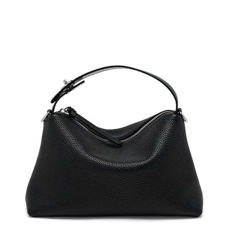 Pebbled Top Handle Bag with Crossbody Strap