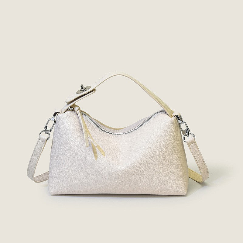 Pebbled Top Handle Bag with Crossbody Strap