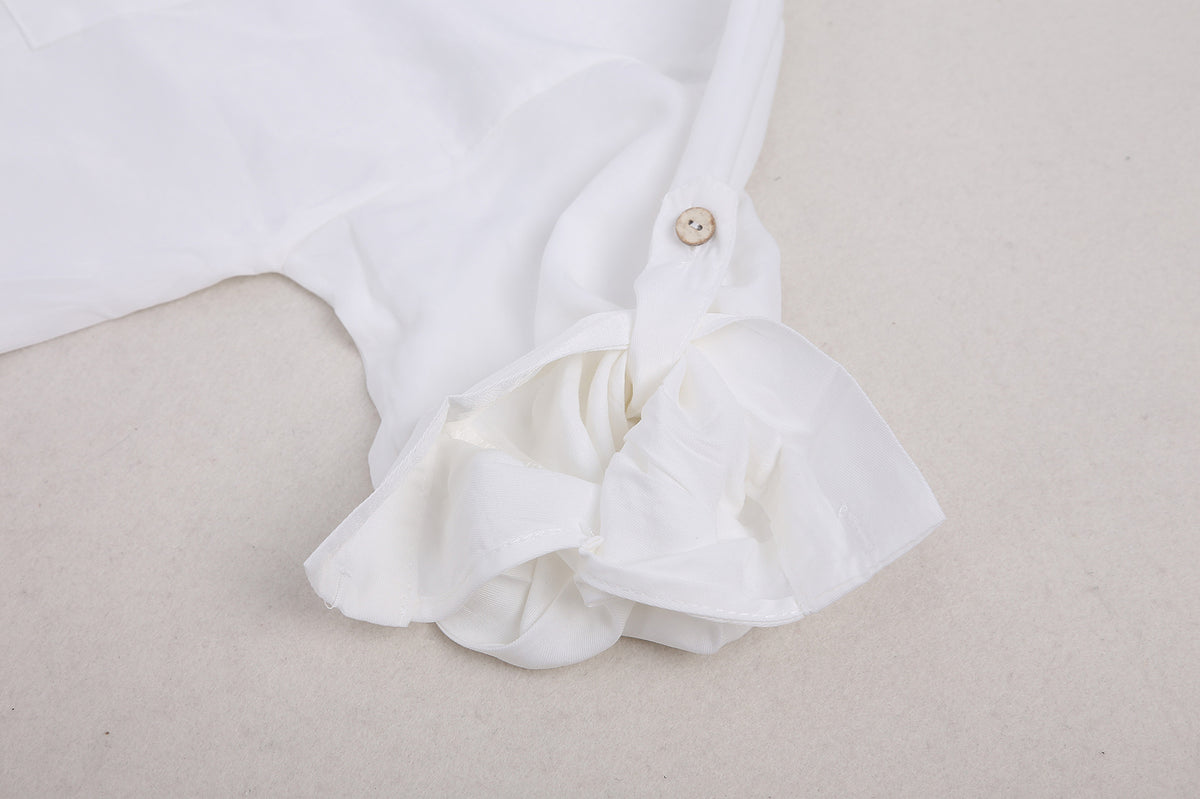 Button Through Drawstring Waist Maxi Cover Up - White - 9