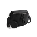 Half Moon Crossbody Bag With Coin Pouch - Black