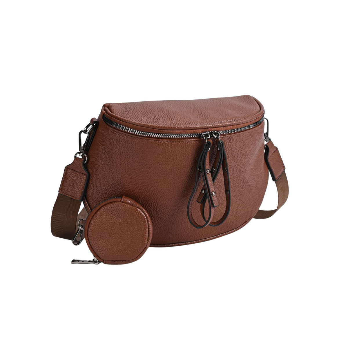 Half Moon Crossbody Bag With Coin Pouch