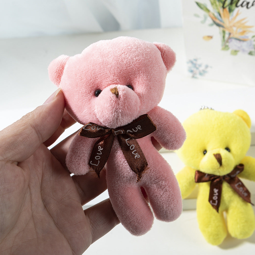 Mini Plush Teddy Bear Bag Charm Keychain - BrightPink