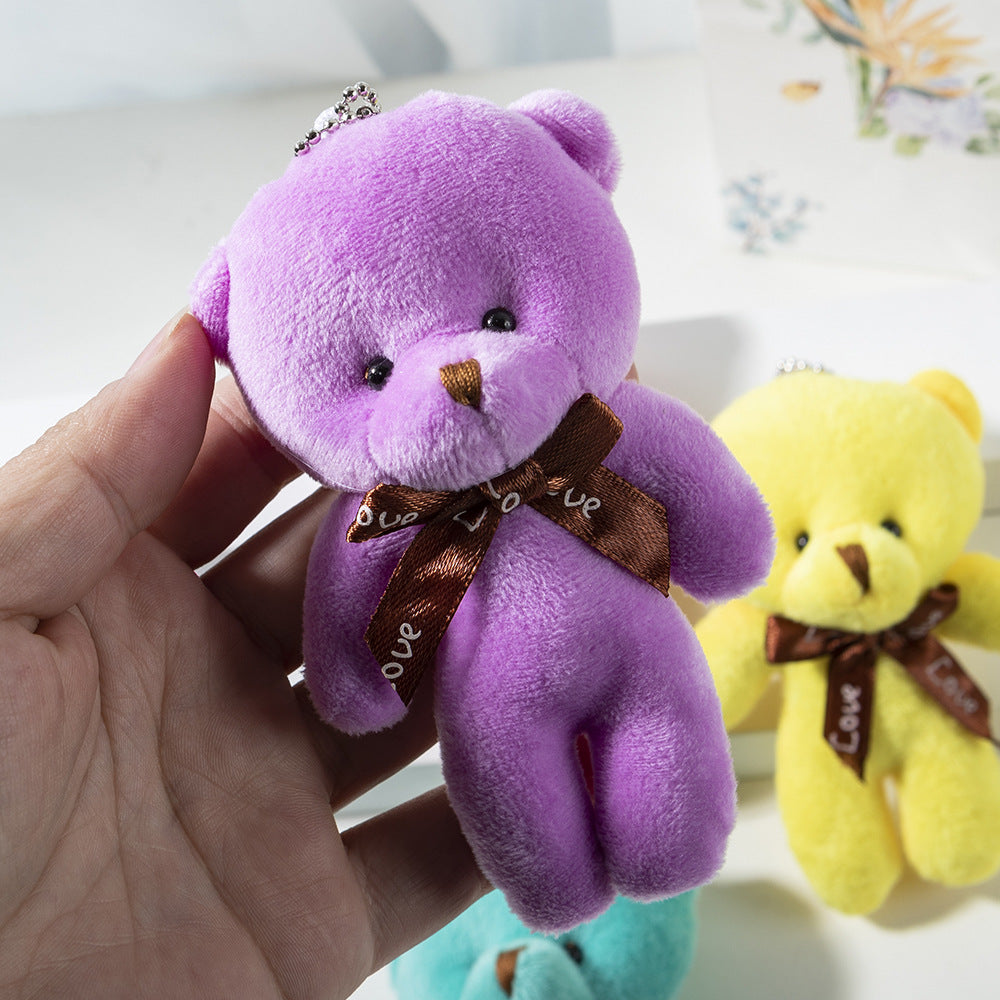 Mini Plush Teddy Bear Bag Charm Keychain - BrightPurple