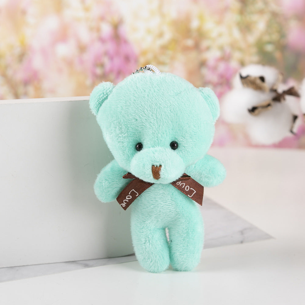 Mini Plush Teddy Bear Bag Charm Keychain - Green