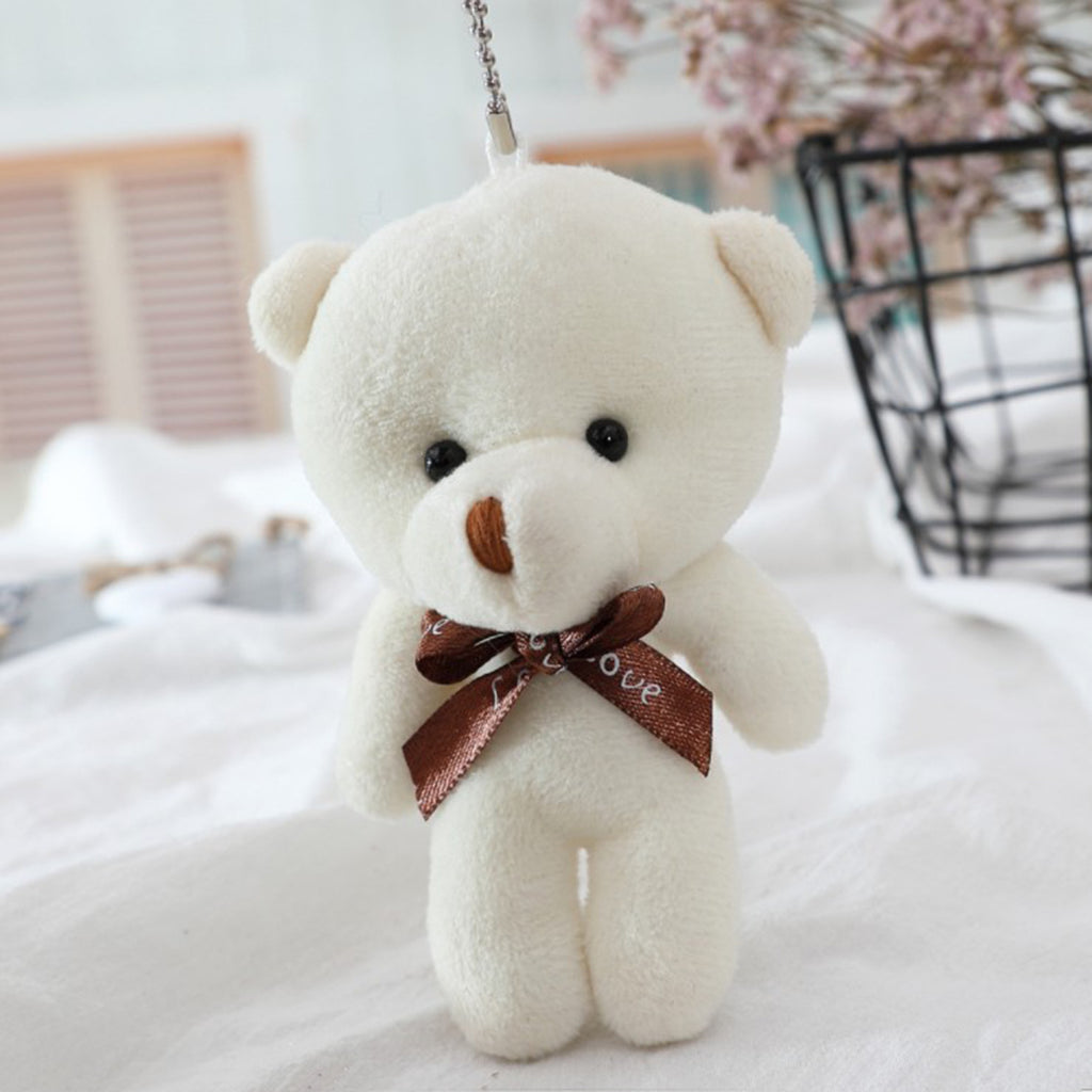 Mini Plush Teddy Bear Bag Charm Keychain - OffWhite