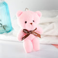 Mini Plush Teddy Bear Bag Charm Keychain - Pink