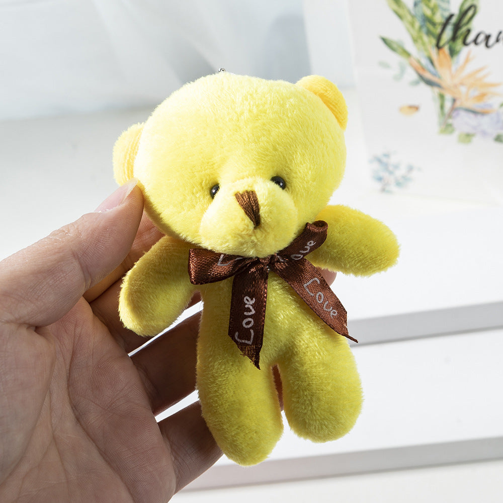 Mini Plush Teddy Bear Bag Charm Keychain - Yellow