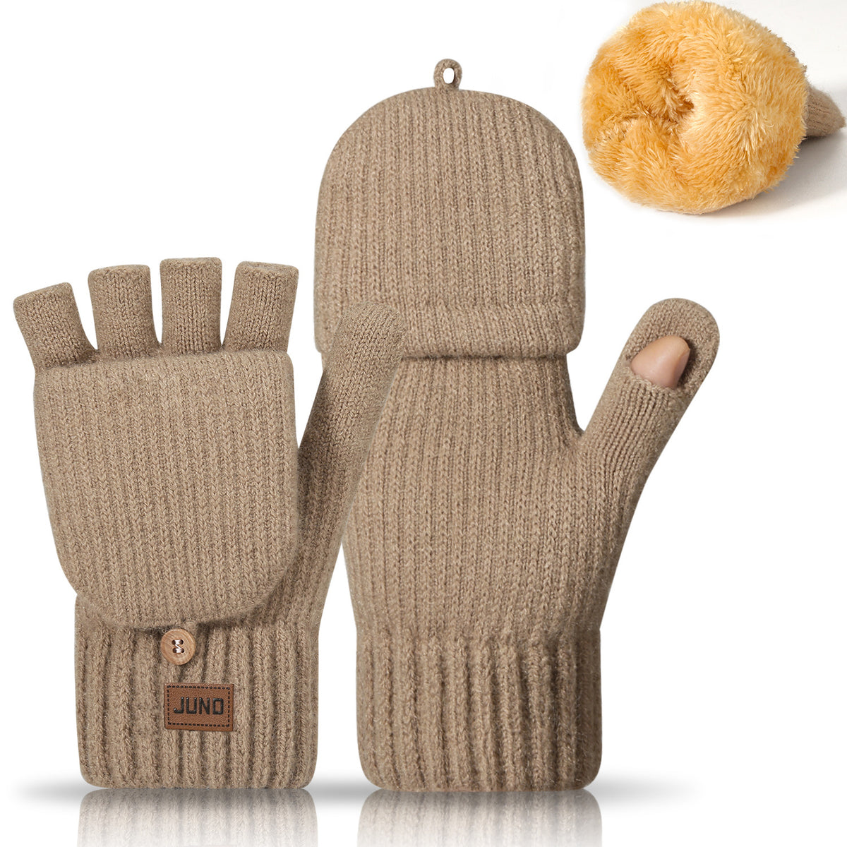 Convertible Flip Top Fingerless Knit Gloves