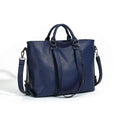 Slouchy Faux Leather Tote With Crossbody Strap - Navy