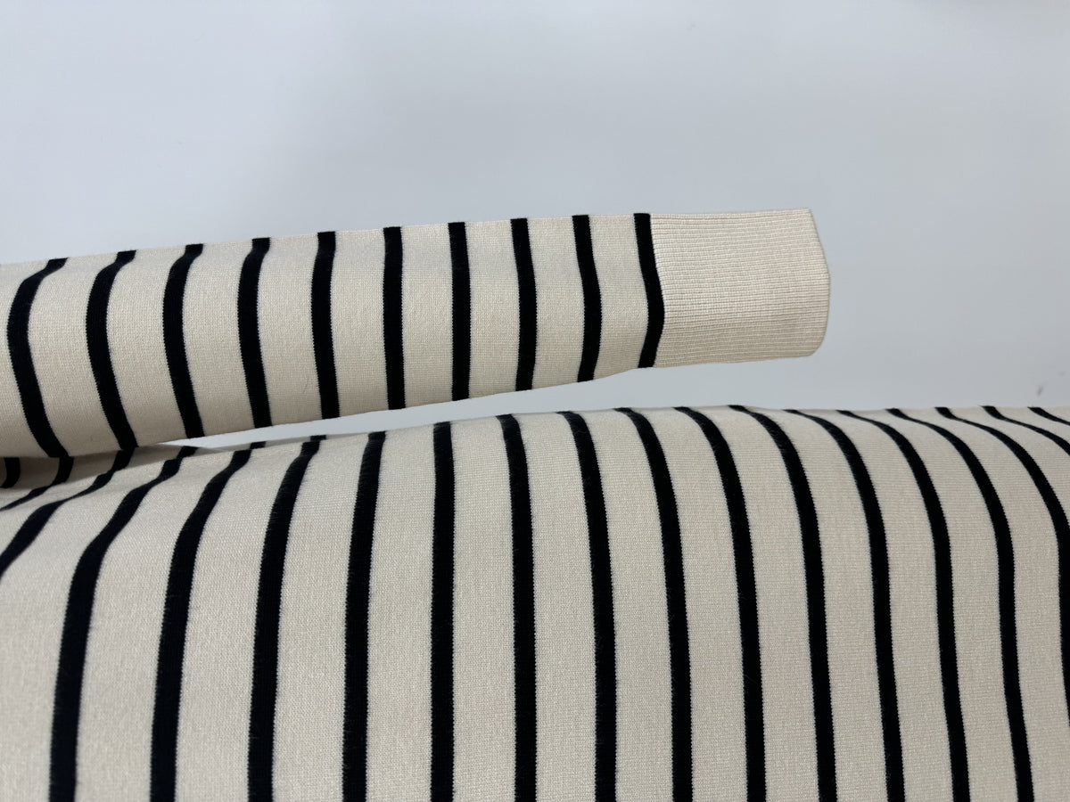 Breton Stripe Long Sleeve Knit Midi Dress - Apricot - 3