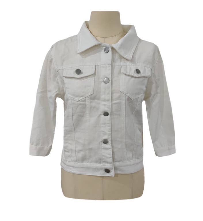 Cropped Denim Jacket With Chest Pockets