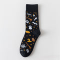 Halloween Crew Socks with Spooky Witch Prints - Ghost