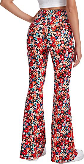 Retro Floral Print Bell Bottom Pants - view 8