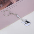 Mini Electric Guitar Keyring Charm - White