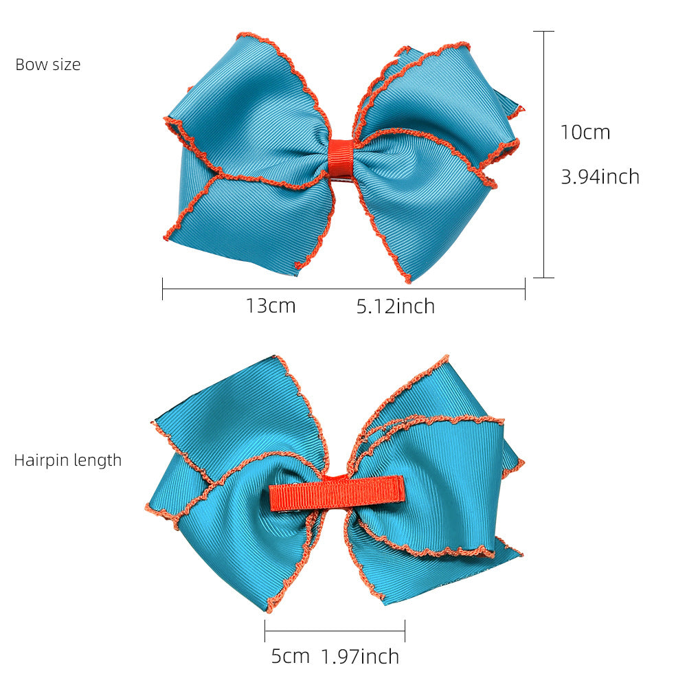 Wavy Edge Ribbon Bow Hair Clip - view 2