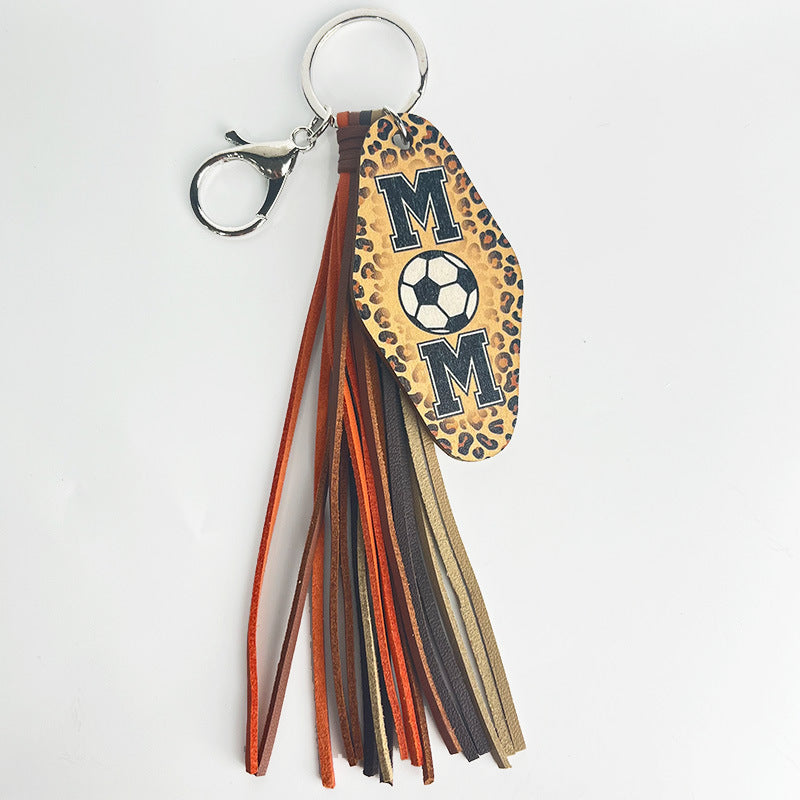 Sports Mom Leopard Tassel Keychain - Color_1