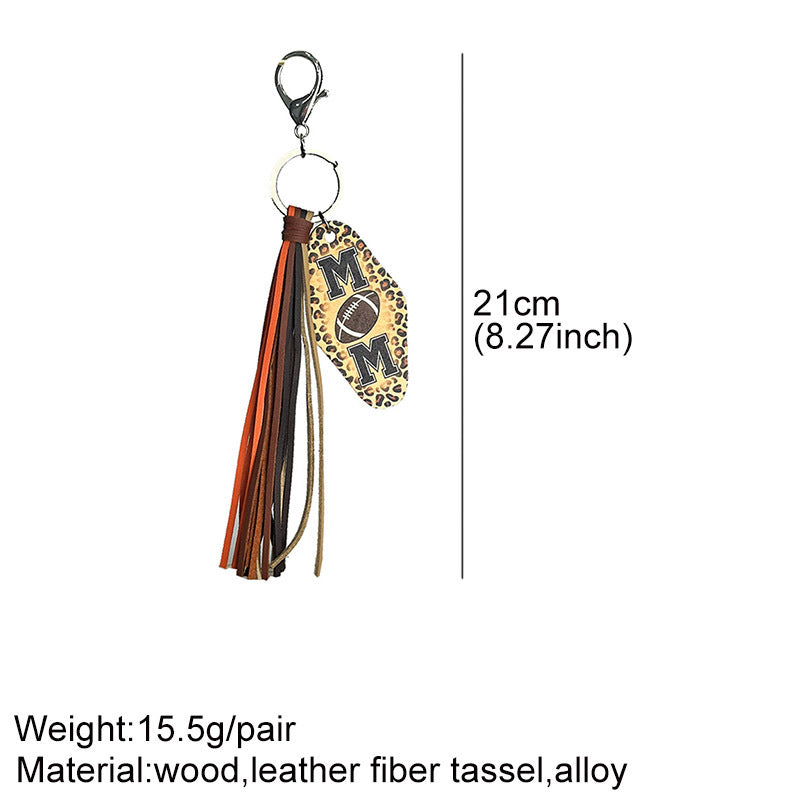 Sports Mom Leopard Tassel Keychain - Color_4 - 3