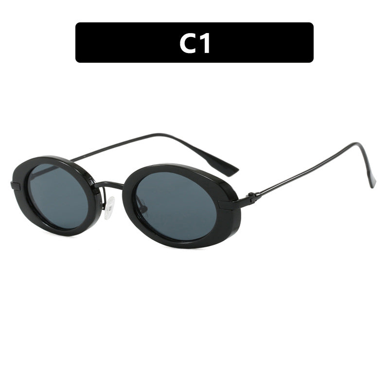 Vintage Thick Rim Oval Sunglasses - NO01