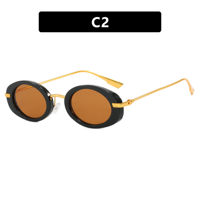 Vintage Thick Rim Oval Sunglasses - NO02