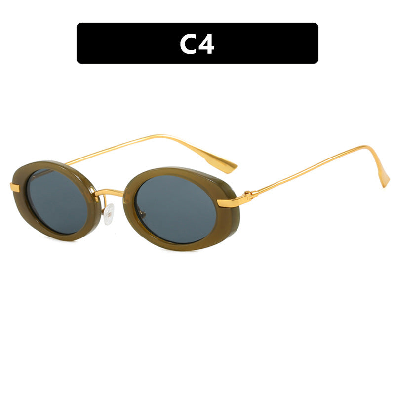 Vintage Thick Rim Oval Sunglasses - NO04