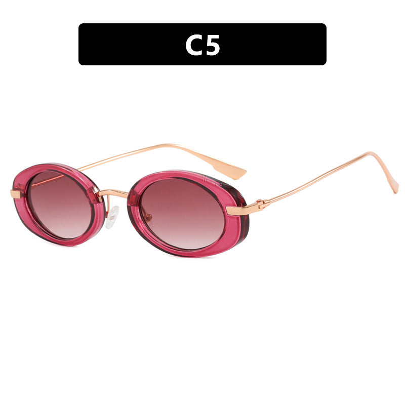 Vintage Thick Rim Oval Sunglasses - NO05