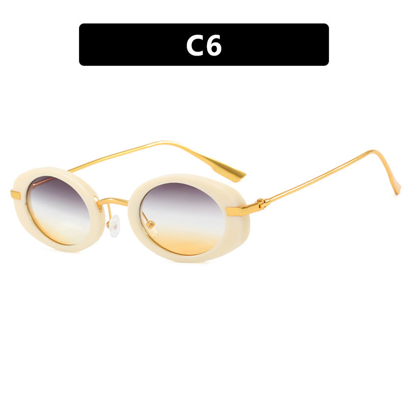 Vintage Thick Rim Oval Sunglasses - NO06