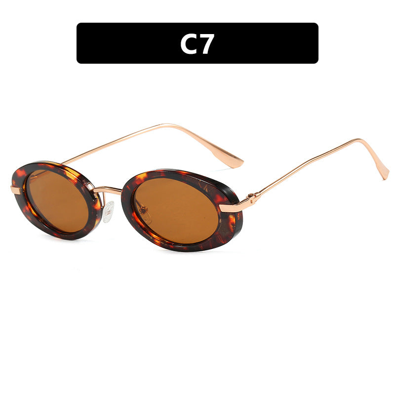 Vintage Thick Rim Oval Sunglasses - NO07