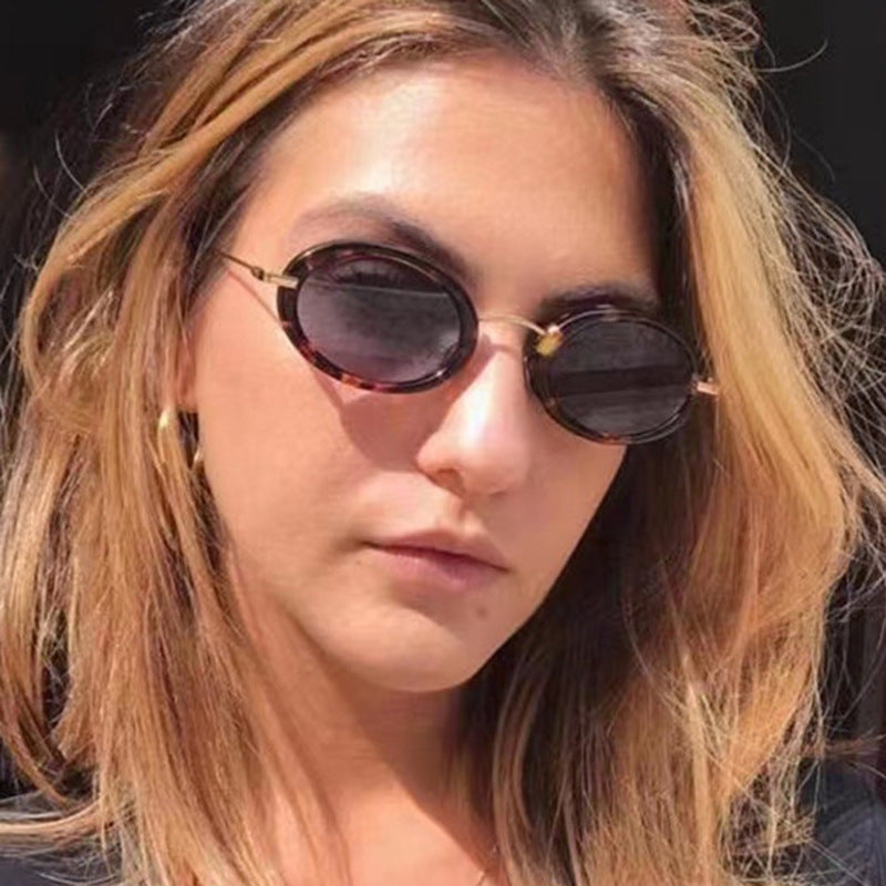 Vintage Thick Rim Oval Sunglasses