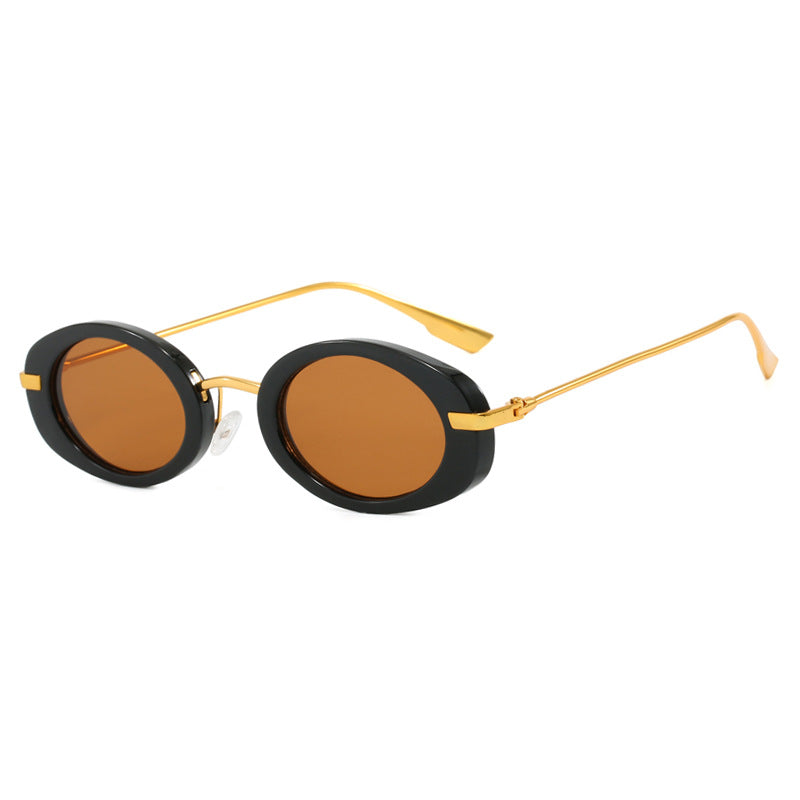 Vintage Thick Rim Oval Sunglasses - view 5