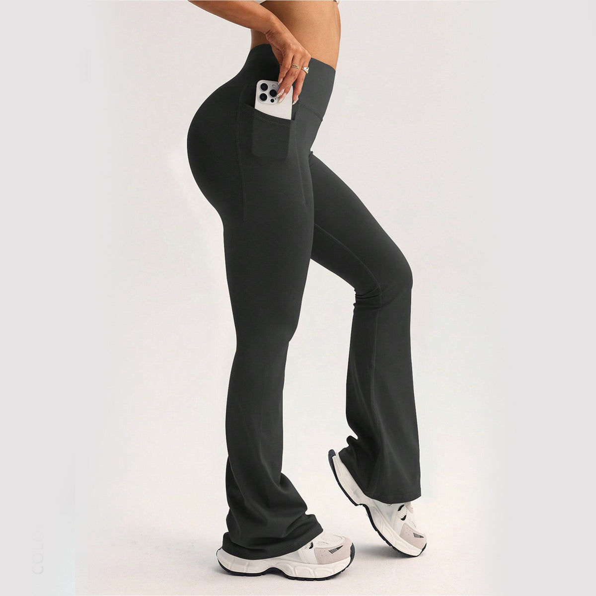 High Waist Flare Yoga Leggings With Side Pocket