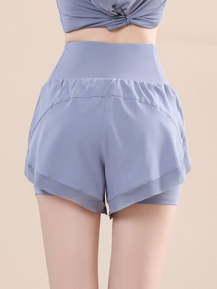 Flowy 2-in-1 Athletic Shorts with Hidden Pocket - Blue - 5