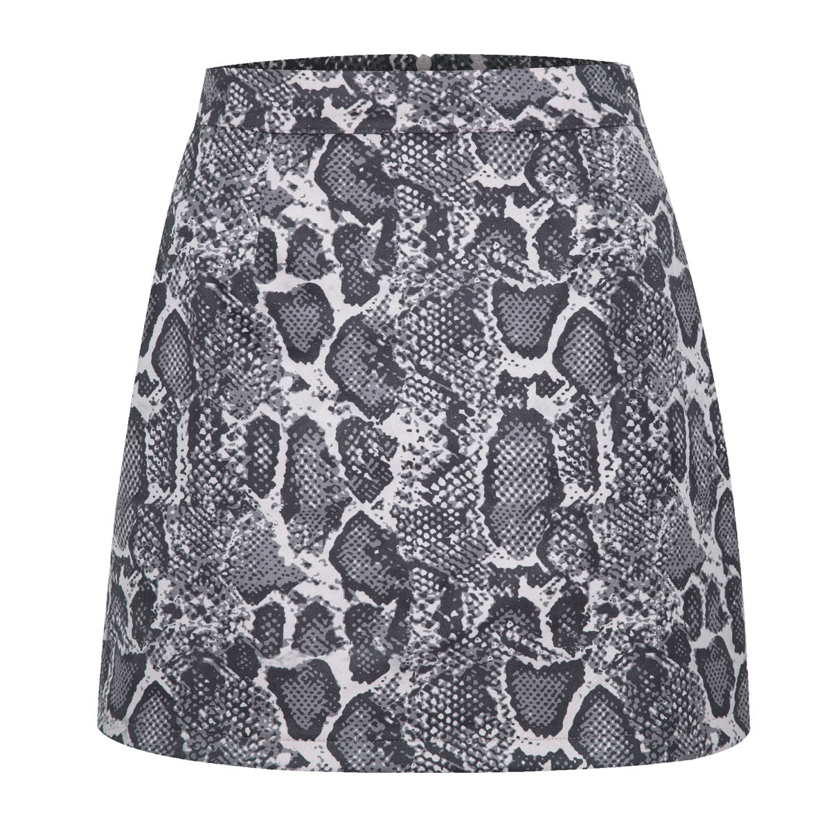 High Waist Faux Suede Mini Skirt With Slit - WhiteSnake