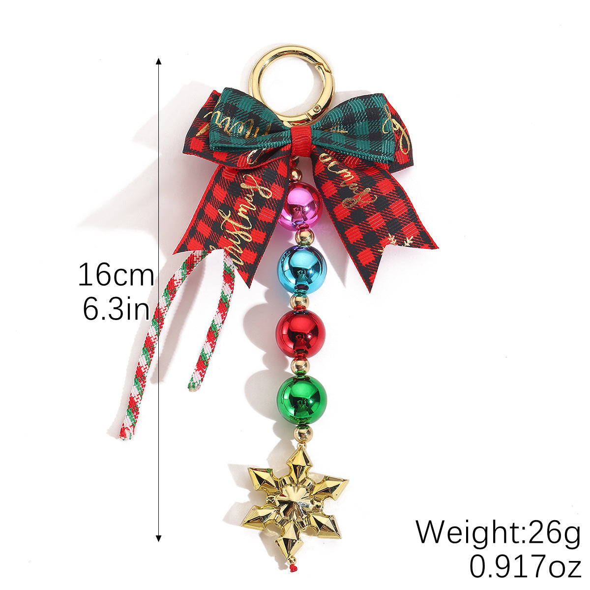 Festive Beaded Charm Keychain For Bags - Bow - 1