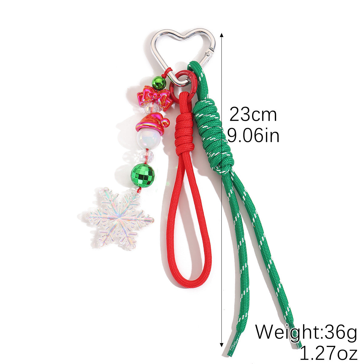 Festive Beaded Charm Keychain For Bags - Snowflake