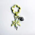 Flower Ring Bow Charm Keychain - LemonGreen
