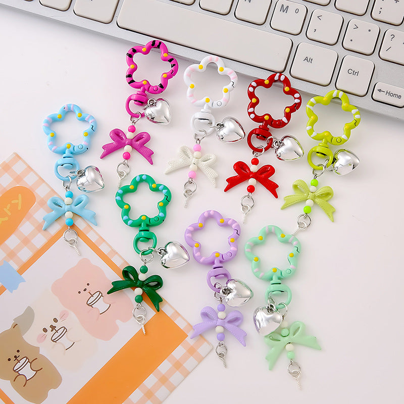 Flower Ring Bow Charm Keychain - view 1