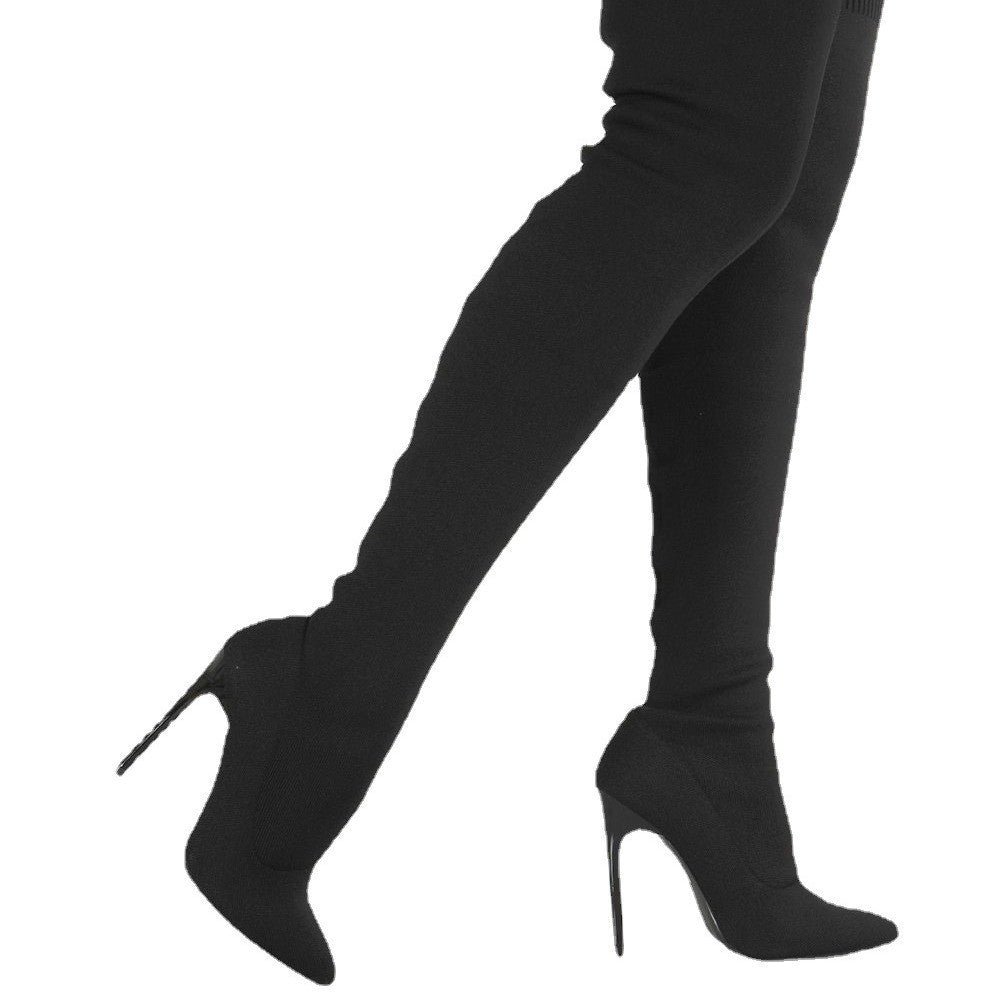 Knit Over the Knee Stiletto Sock Boots