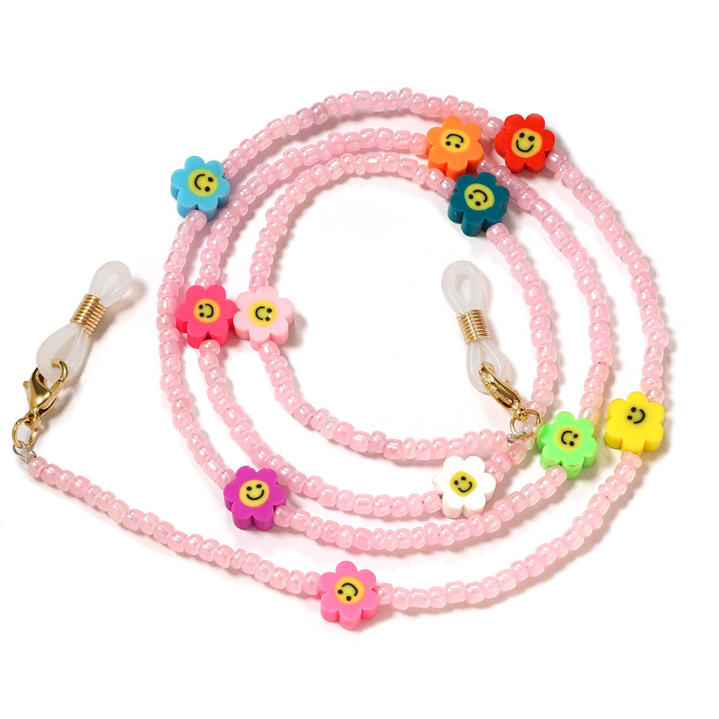 Beaded Clay Charm Glasses Chain - Flower