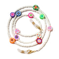 Beaded Clay Charm Glasses Chain - White