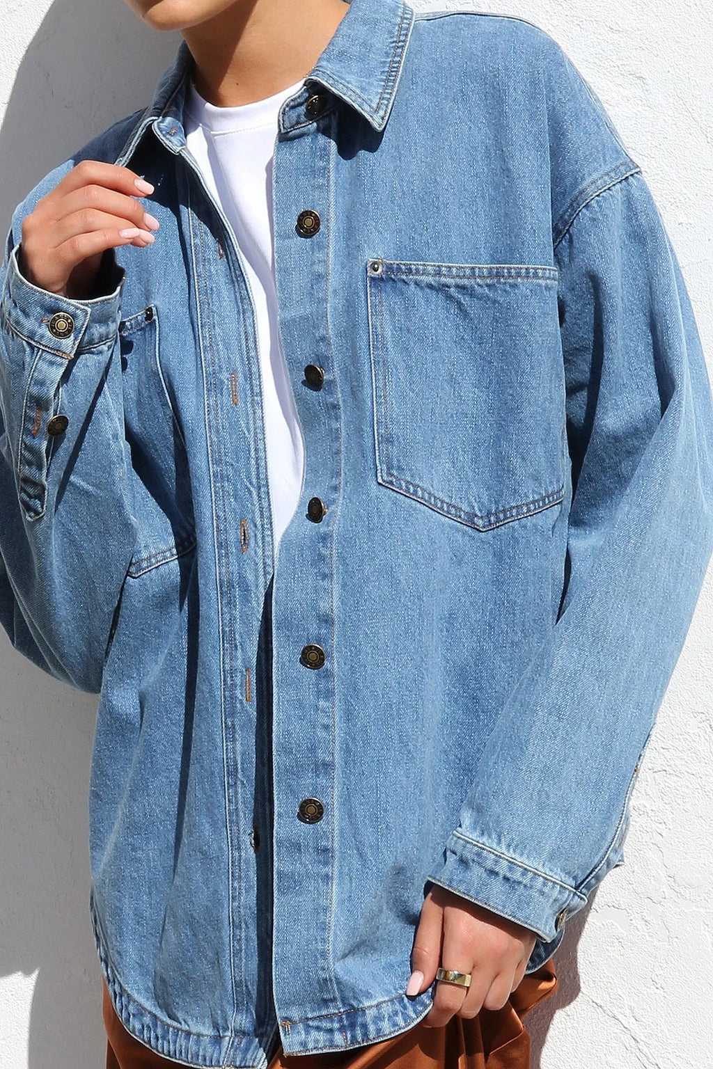 Vintage Washed Oversized Denim Shirt - view 3