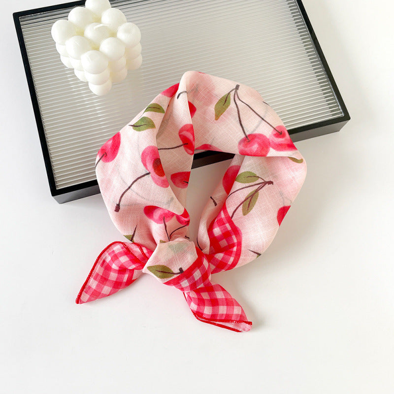 Garden Floral Sheer Square Bandana Neckerchief - C13