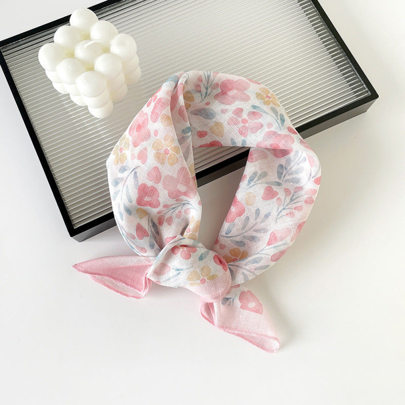 Garden Floral Sheer Square Bandana Neckerchief - C16