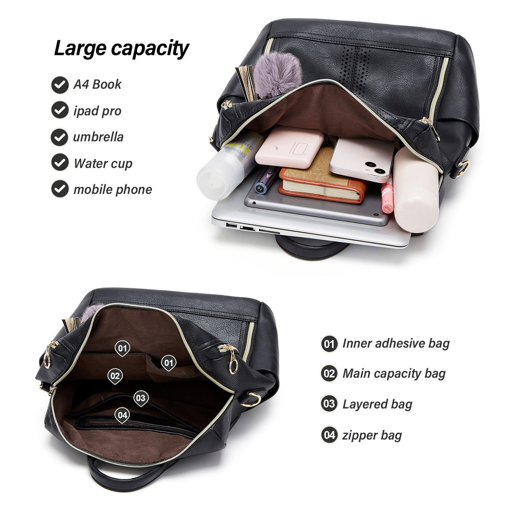 Perforated Convertible Backpack with Wristlet