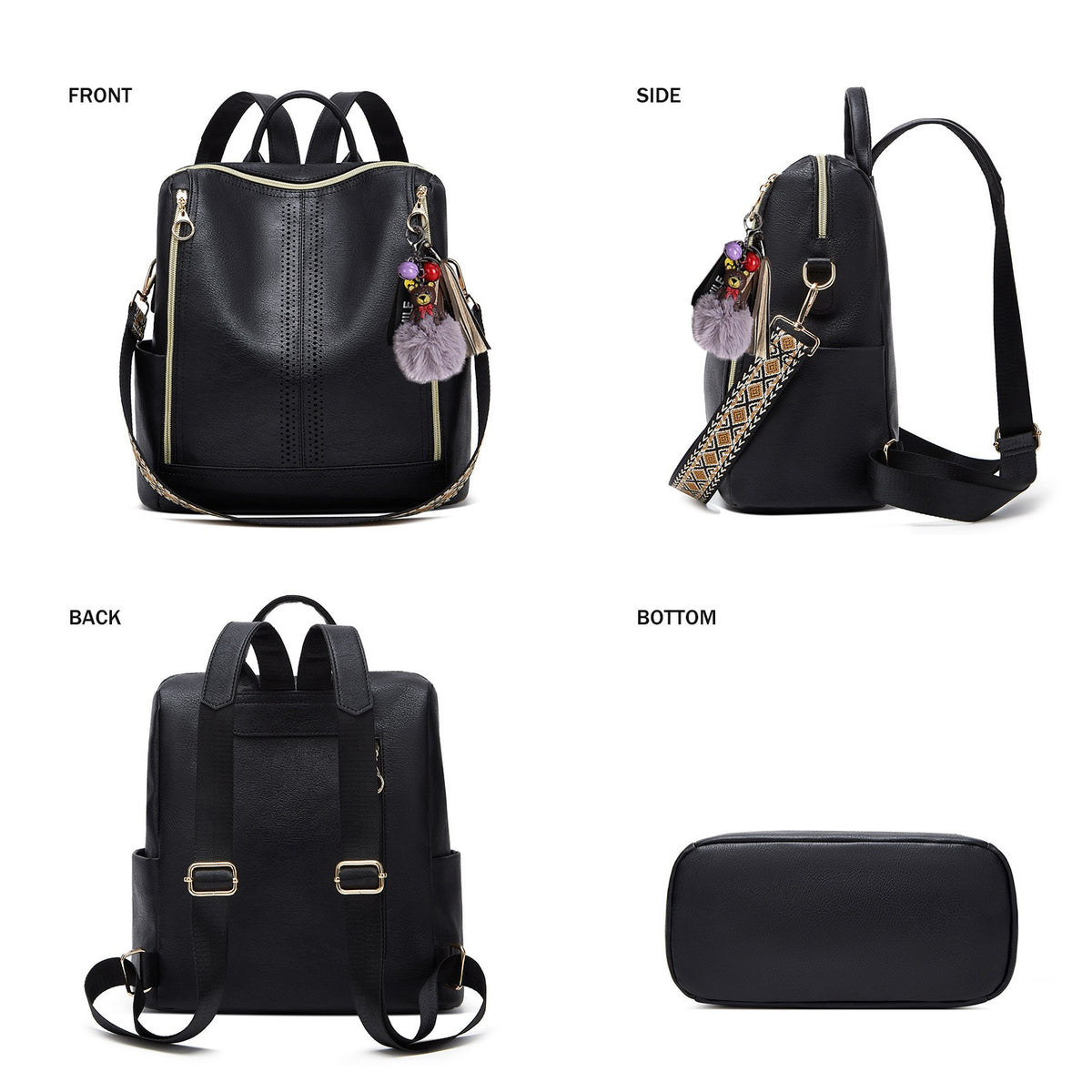Perforated Convertible Backpack with Wristlet